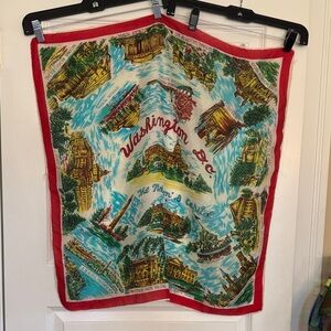 Washington D.C. Themed Scarf with Red Border